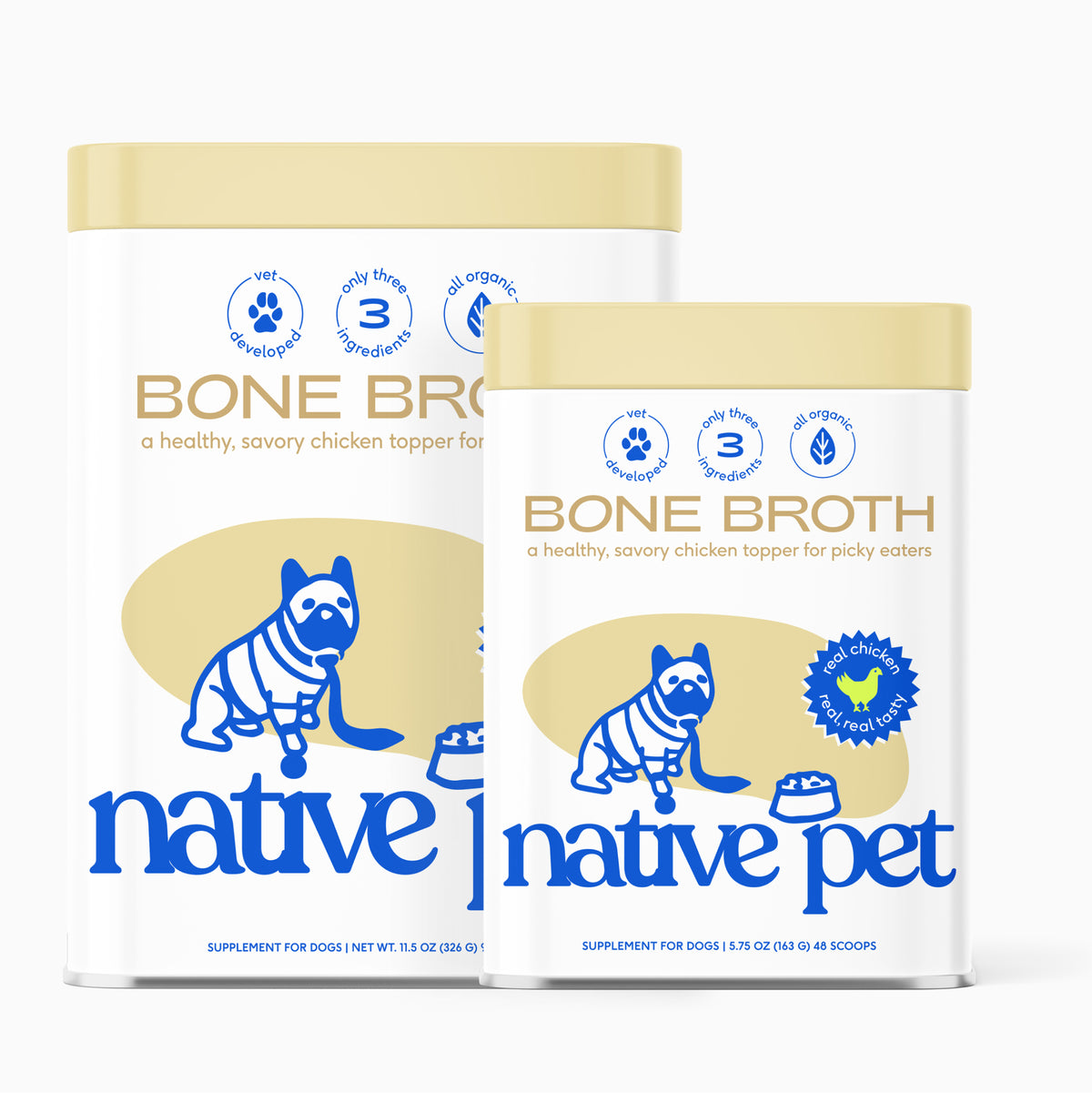 Native Pet Chicken Bone Broth for Dogs - Product Sizes