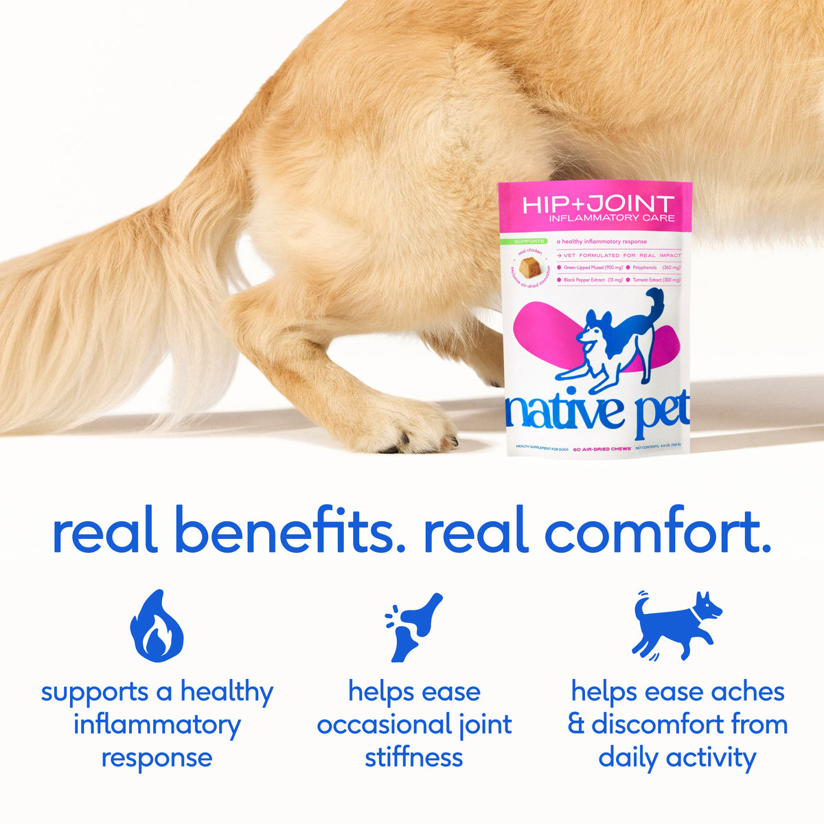 Native Pet Hip+Joint Inflammatory Care for Dogs - Key Benefits