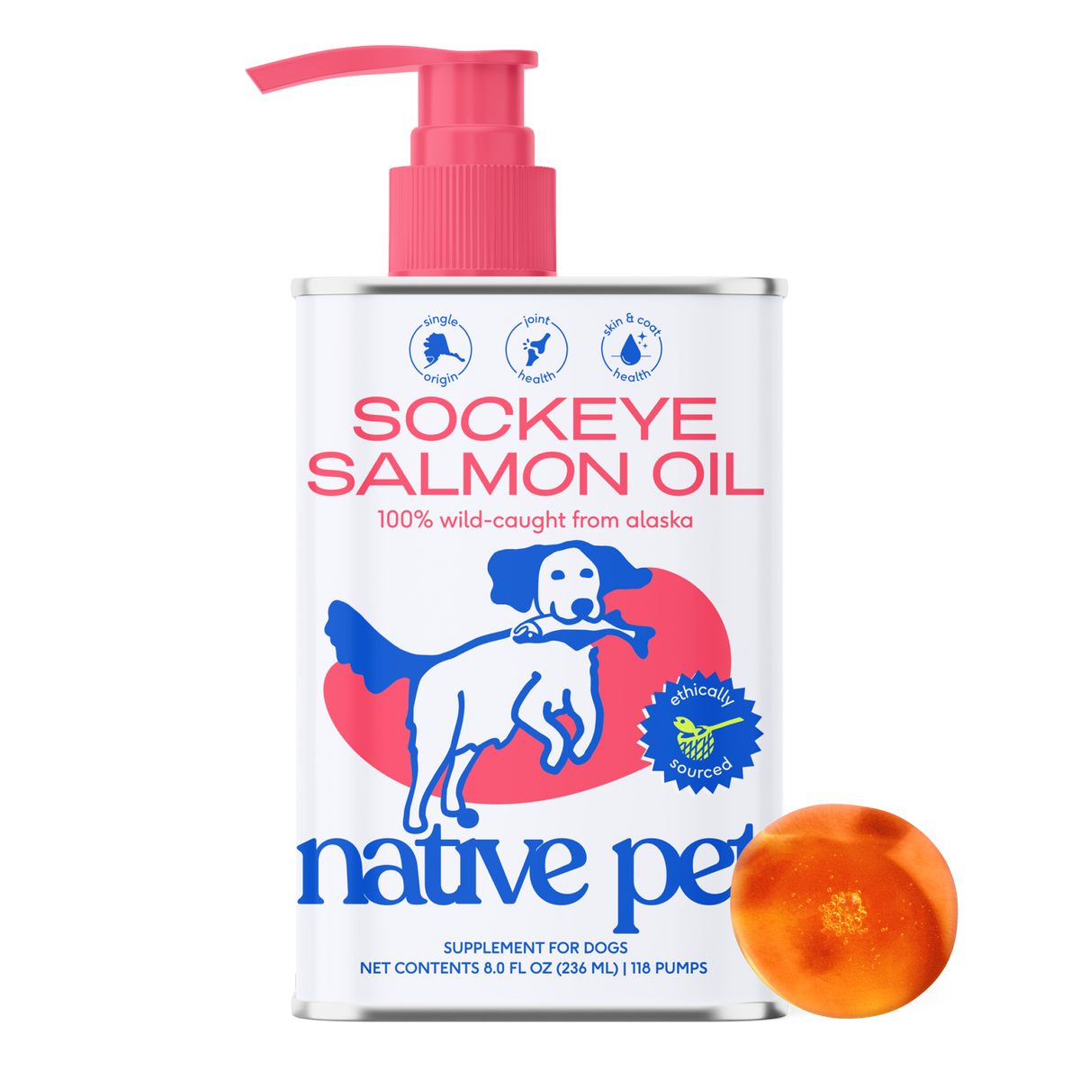 Native Pet Sockeye Salmon Oil for Dogs
