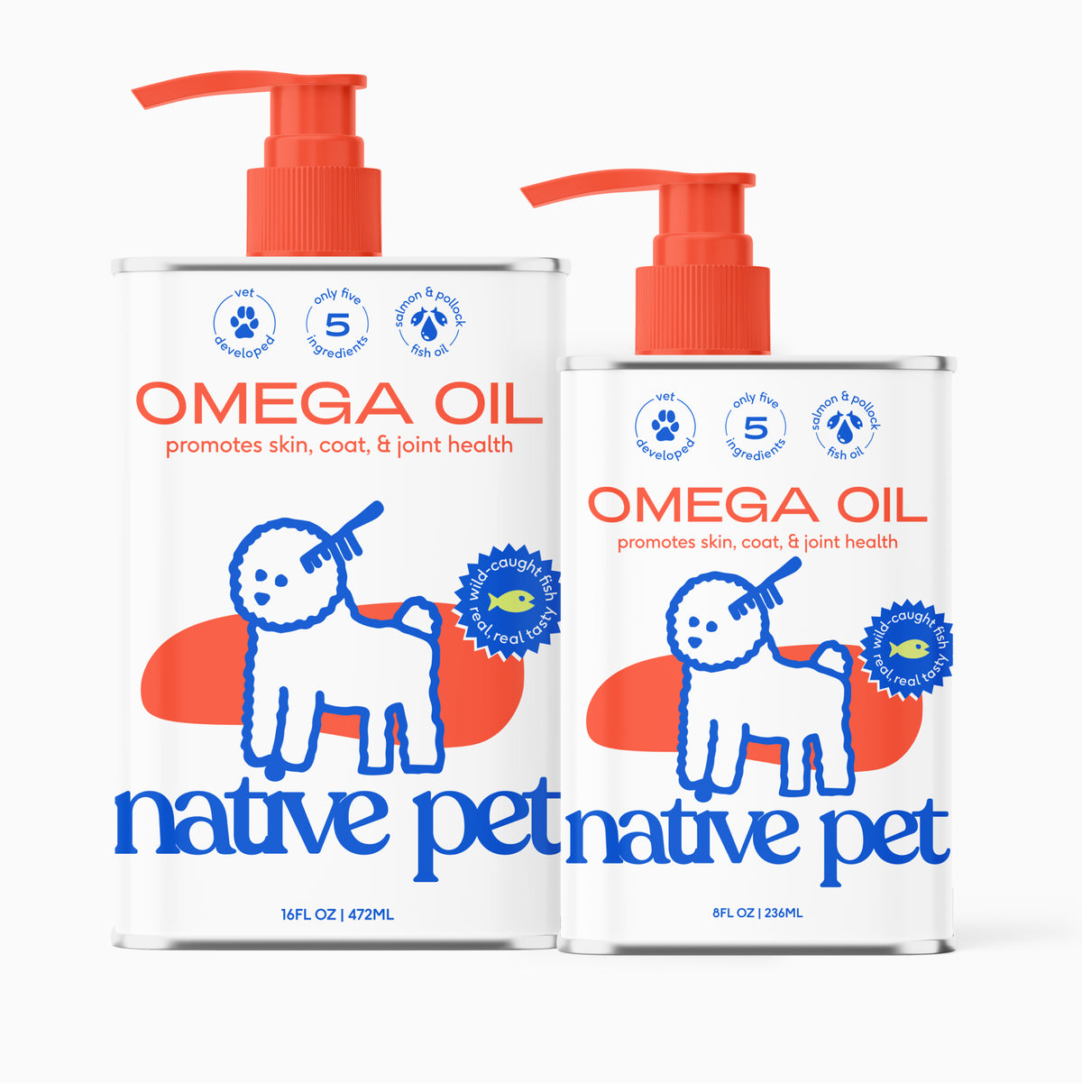 Native Pet Omega Oil for Dogs - Product Sizes