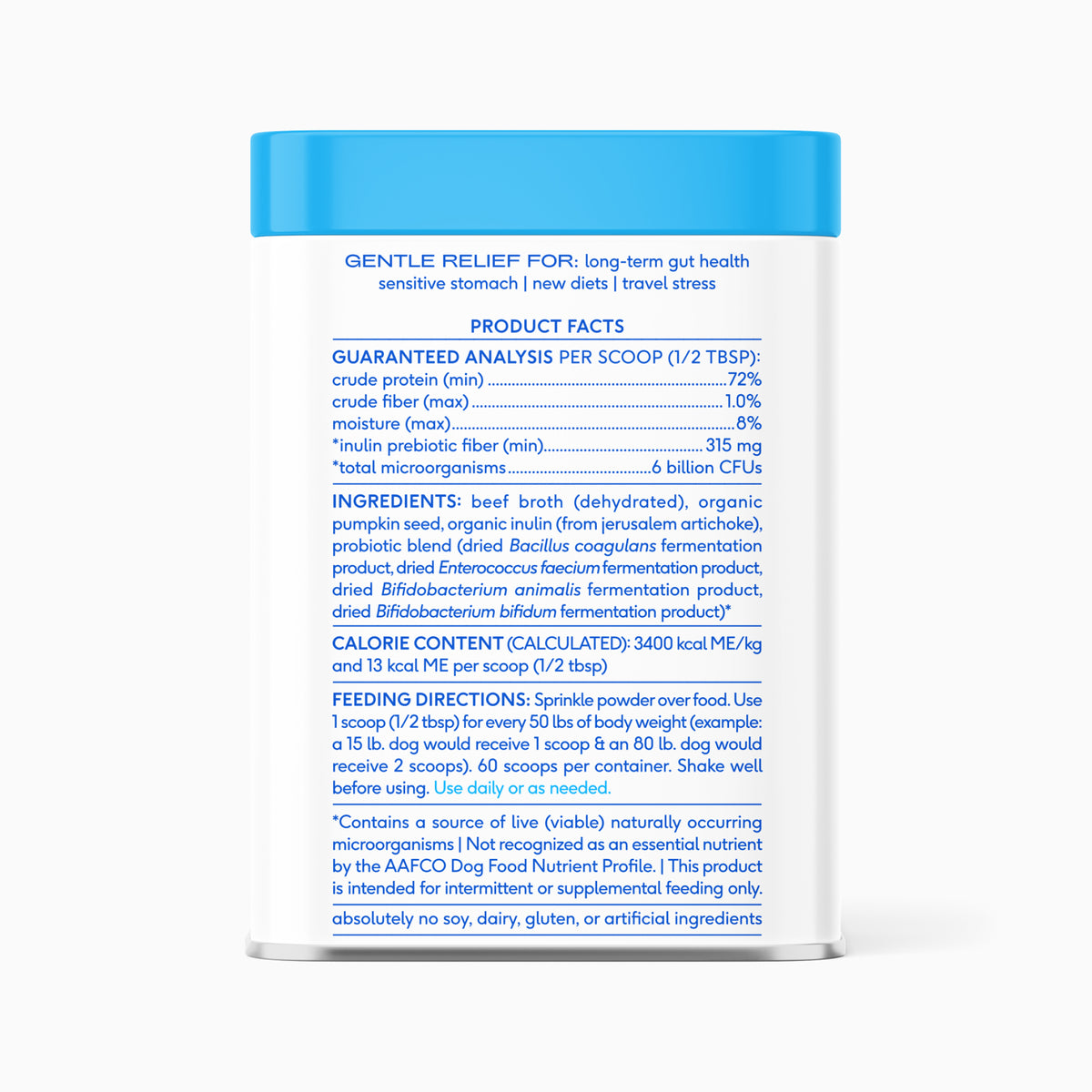 Native Pet Probiotic for Dogs - Back of Package