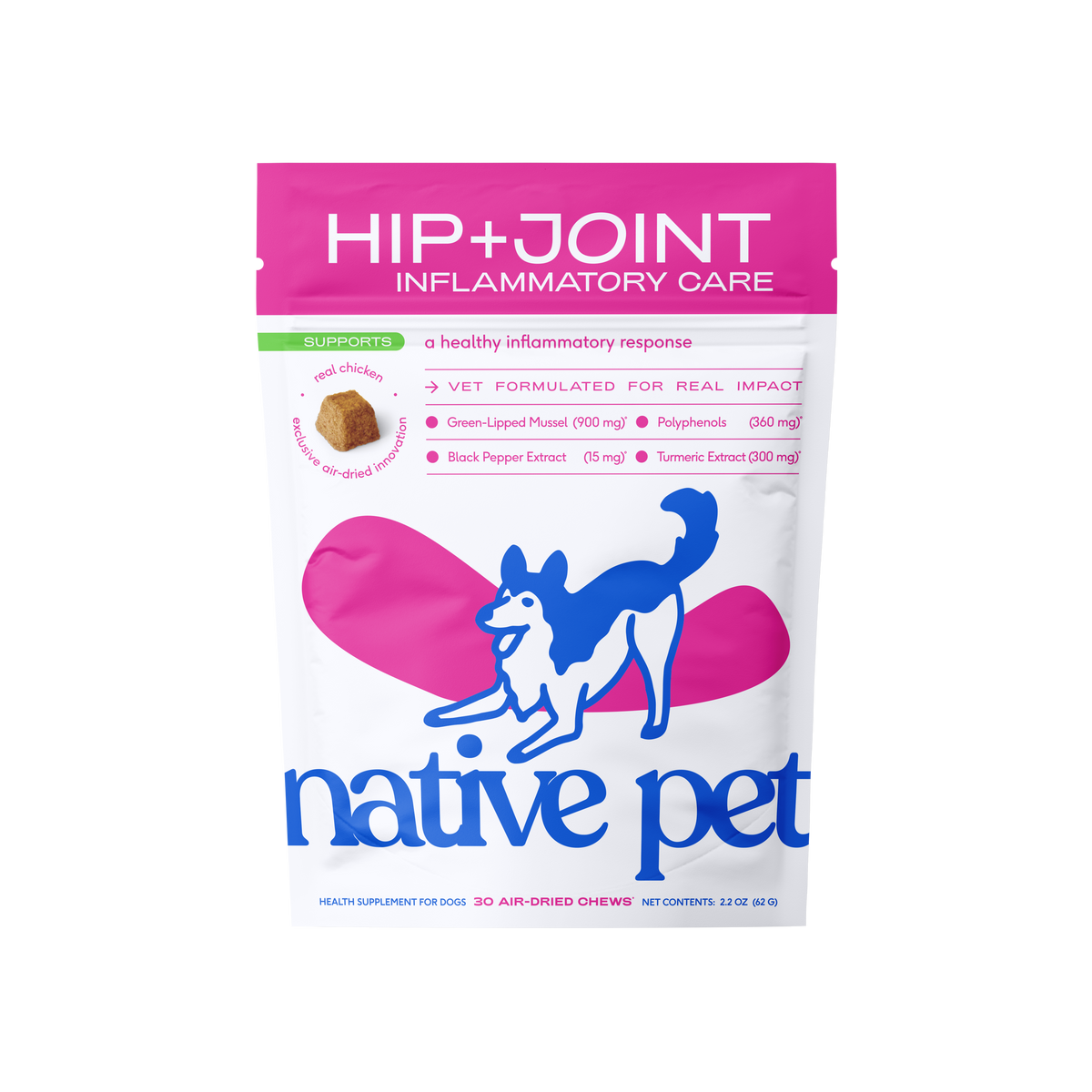 Native Pet Hip+Joint Inflammatory Care for Dogs - Product Render